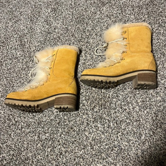 Montelliana 1965 Stella Shearling Boots Italian Size 7.5-8 EU 40 Chestnut Suede - Picture 2 of 12